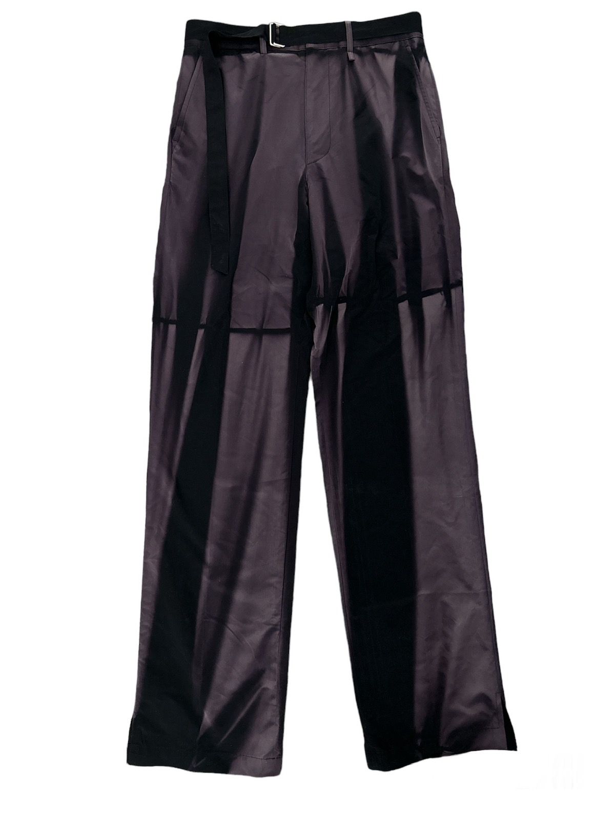 Pre-owned Jiyongkim Jiyong Kim Sun Bleached Belted Straight Trousers Aw23 In Black