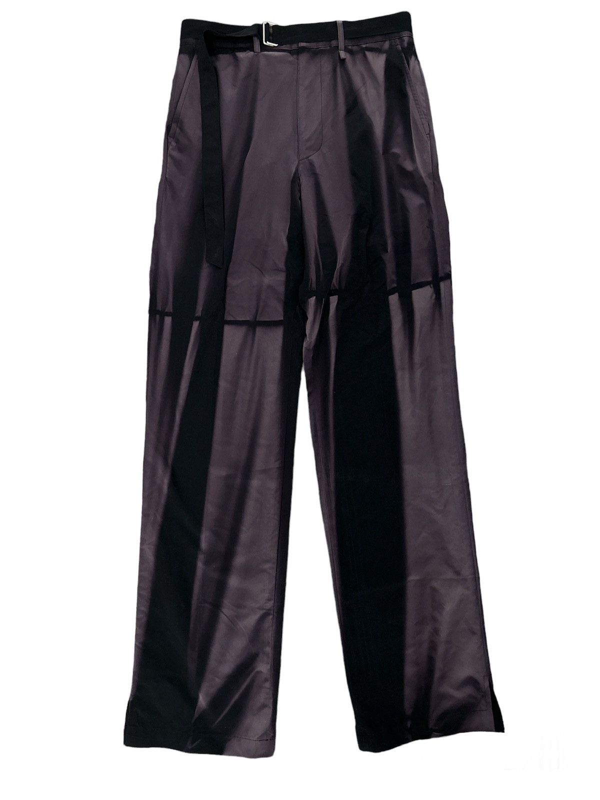 image of Jiyongkim Jiyong Kim Sun Bleached Belted Straight Trousers Aw23 in Black, Men's (Size 30)
