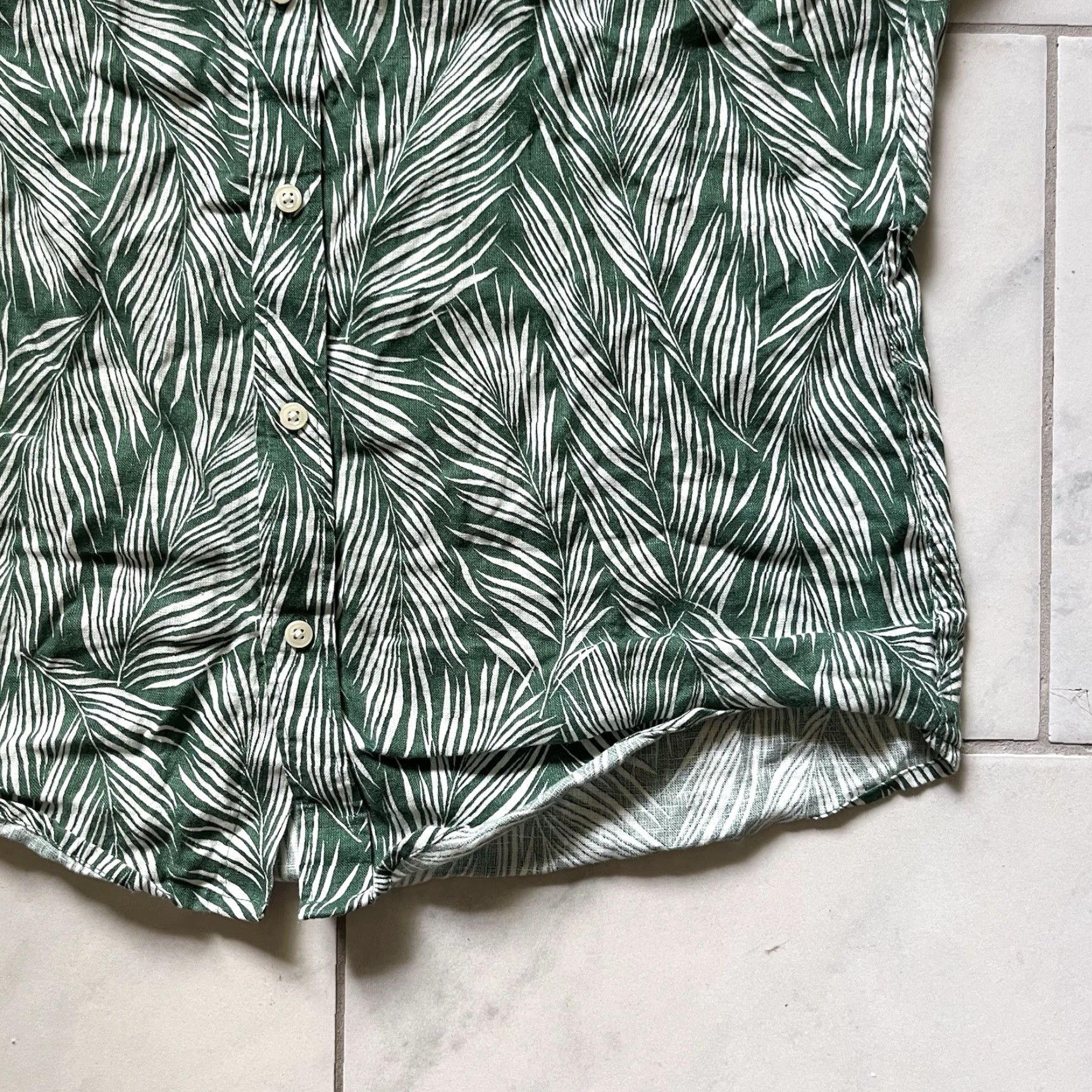 J.Crew J.CREW Linen Shirt Green Mens Button-Up Slim Fit Short Sleeve Large Spring Summer Casual Workwear Size US L / EU 52-54 / 3 - 4 Thumbnail
