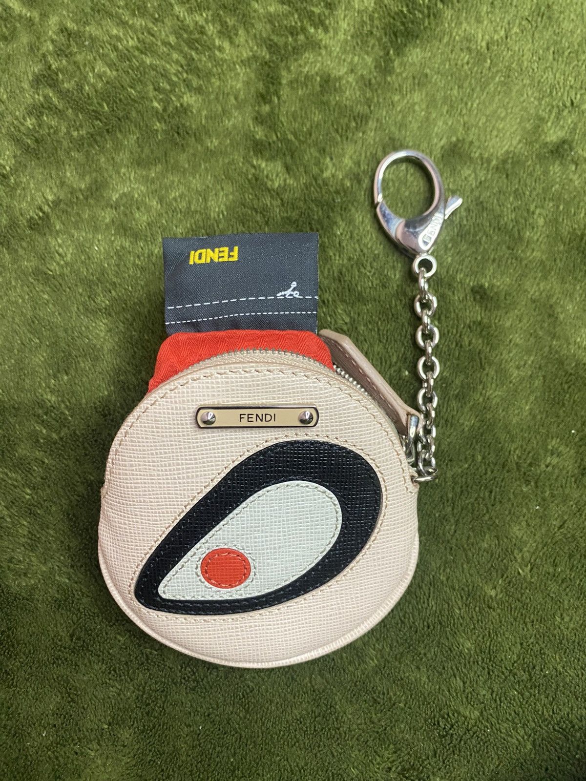 Designer × Fendi FENDI Monster Eye Round Coin Purse Keychain Leather Pink Size ONE SIZE - 12 Thumbnail