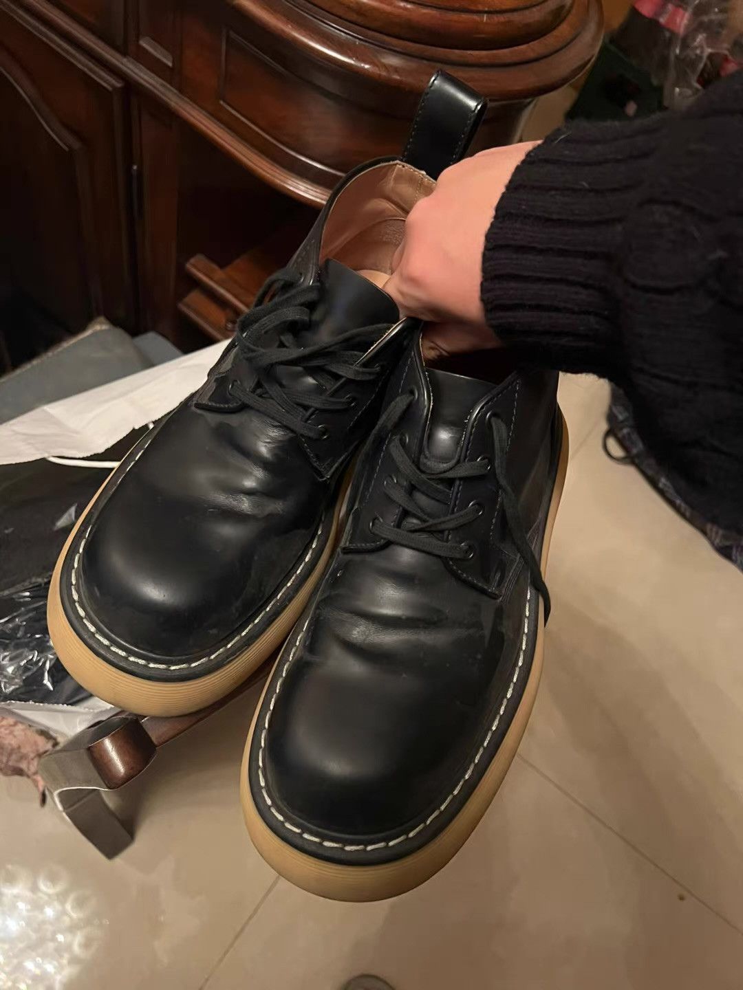 Bottega Veneta Bottega Veneta (BV) Rubber‑Sole Lace‑Up Boots Ｑ25 Size US 8.5 / EU 41-42 - 1 Thumbnail