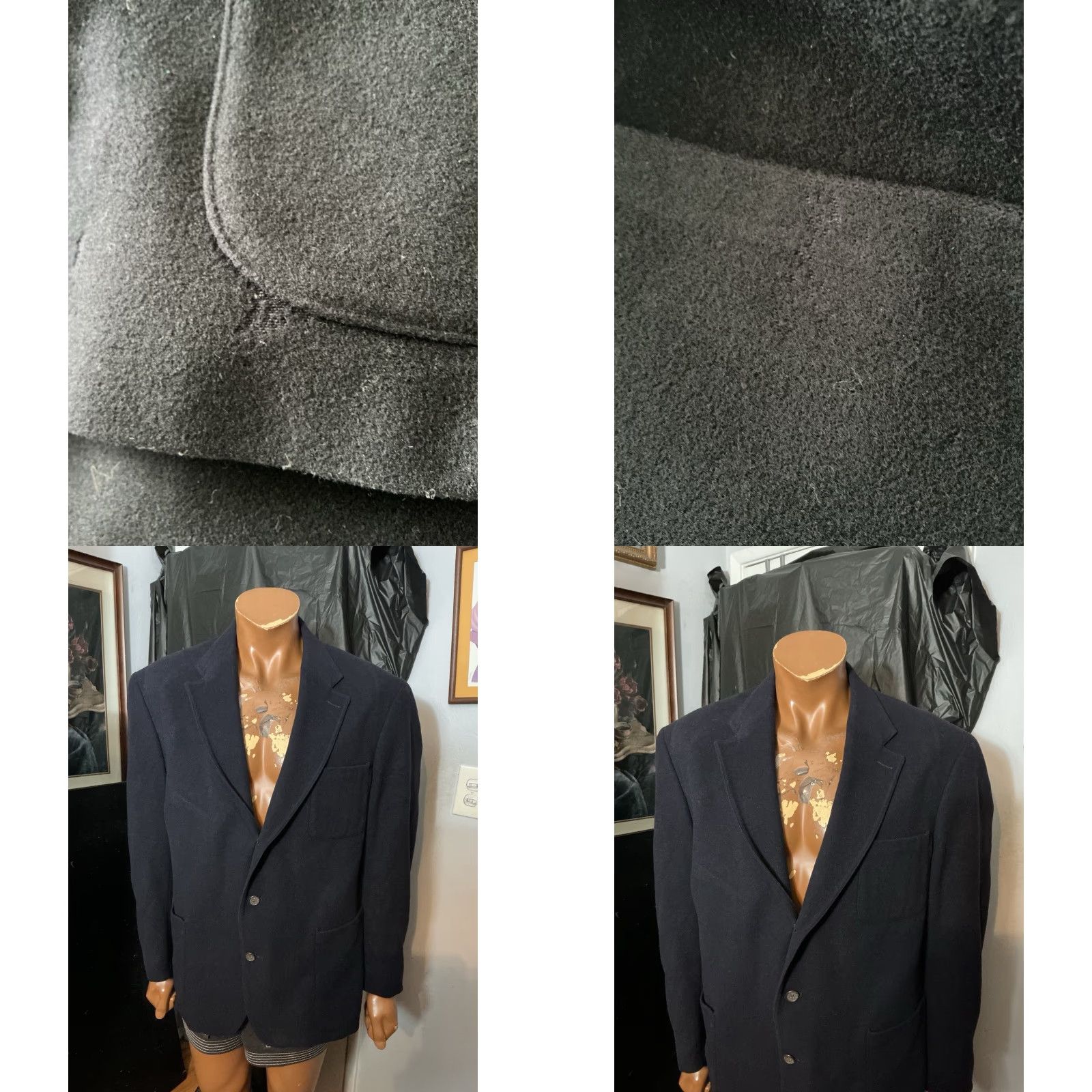 J.Crew VINTAGE J. Crew Blazer Wool Cashmere Blend Navy Three Button Sportscoat Jacket L Mens Size 42R - 9 Thumbnail