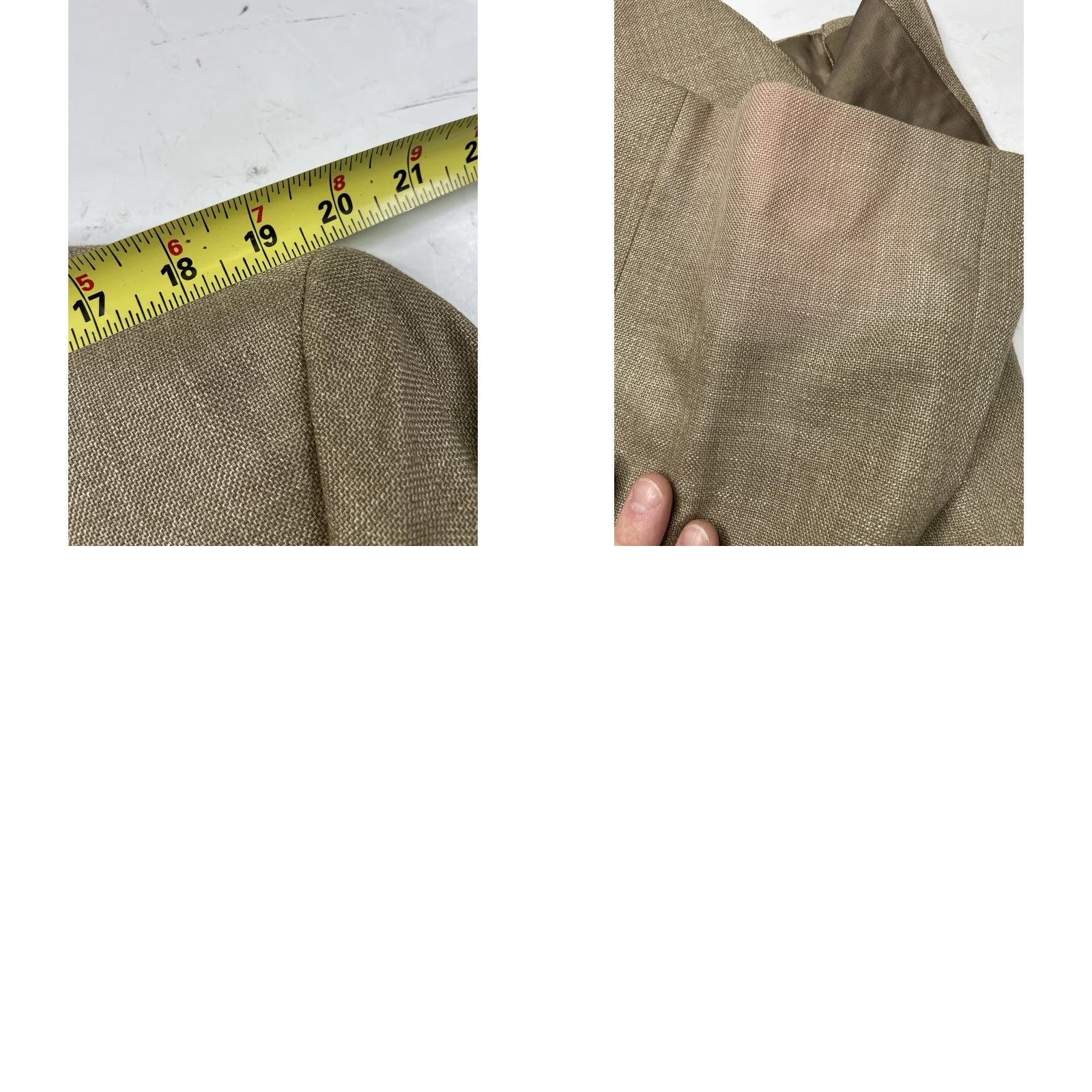 Ralph Lauren Lauren Ralph Lauren Blazer Men 46R Tan Linen Polyester Rayon Blend Plaid Two-Button Single-Breasted Notch Lapel Jacket Size 46R - 9 Thumbnail