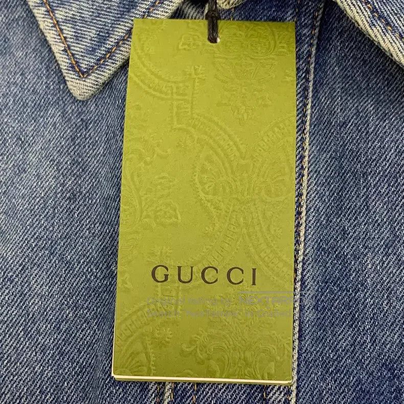 Gucci Gucci Blue washed logo letter print cotton lapel single-br Size US XS / EU 42 / 0 - 7 Thumbnail