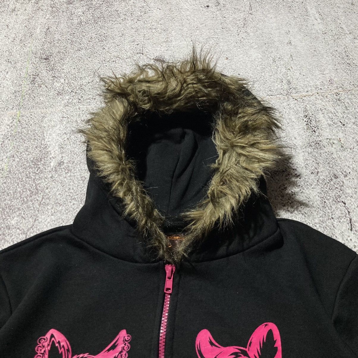 Japanese Brand 2000s High Communications Cartoon Fur Ziphoodie Black Lgb Size US S / EU 44-46 / 1 - 4 Thumbnail