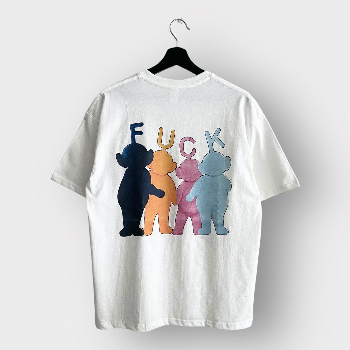 Japanese Brand STEAL! 2000s Teletubbies FUCK Family Characters Tee (L) Size US L / EU 52-54 / 3 - 2 Thumbnail