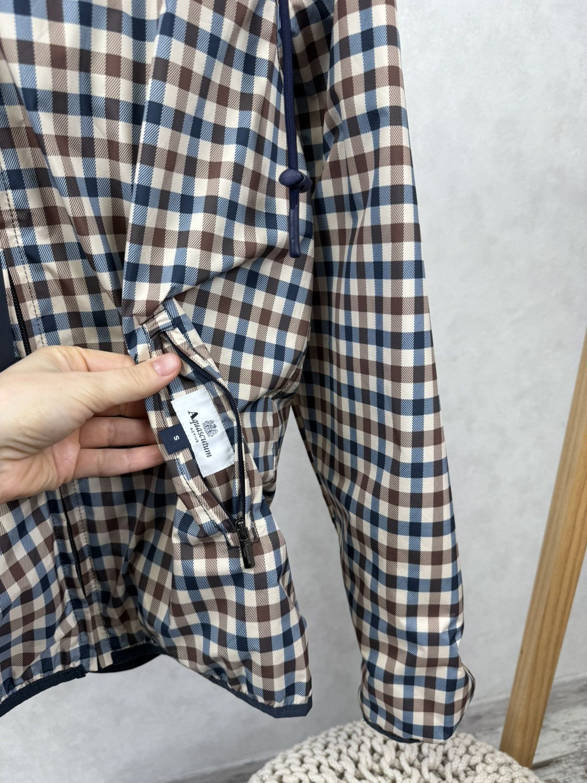 Aquascutum Aquascutum Men`s Hooded Reversible Sailor Checked Jacket Size US S / EU 44-46 / 1 - 11 Thumbnail