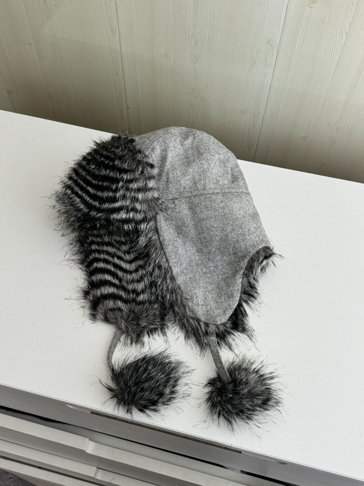 Japanese Brand Vintage Y2K fuzzy fur ushanka hat punk Japanese mohair Size ONE SIZE - 2 Thumbnail