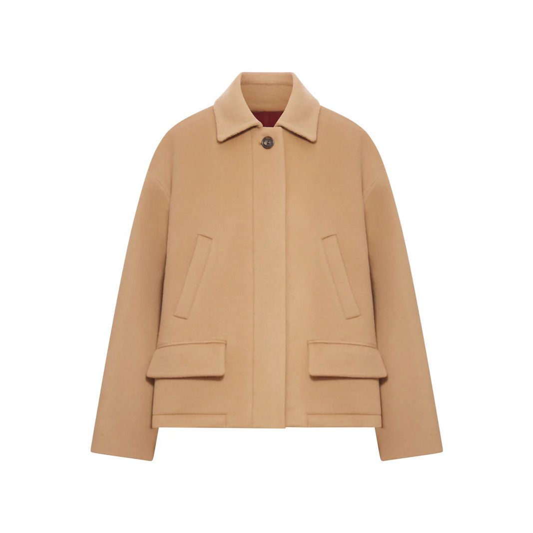GUCCI Camel Brown Wool Caban Jacket New & Authentic (Women's