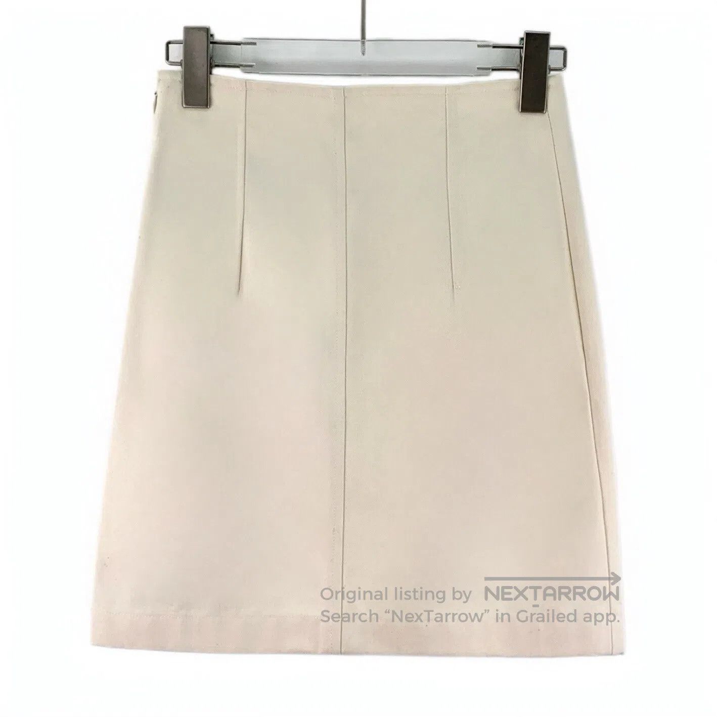 Hermes Hermes Beige bell chain decoration cotton casual half skir Size 33" - 2 Thumbnail