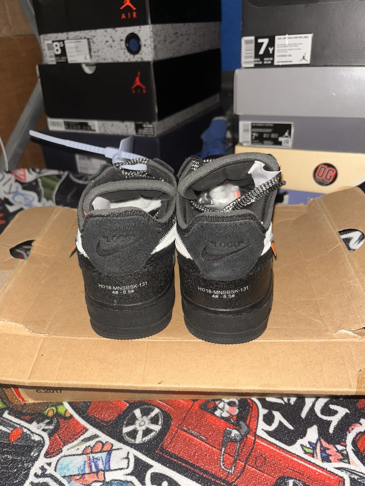 Nike × Off-White 2018 Off-White x Nike Air Force 1 Low ‘Black’ Size US 7.5 / EU 40-41 - 4 Thumbnail