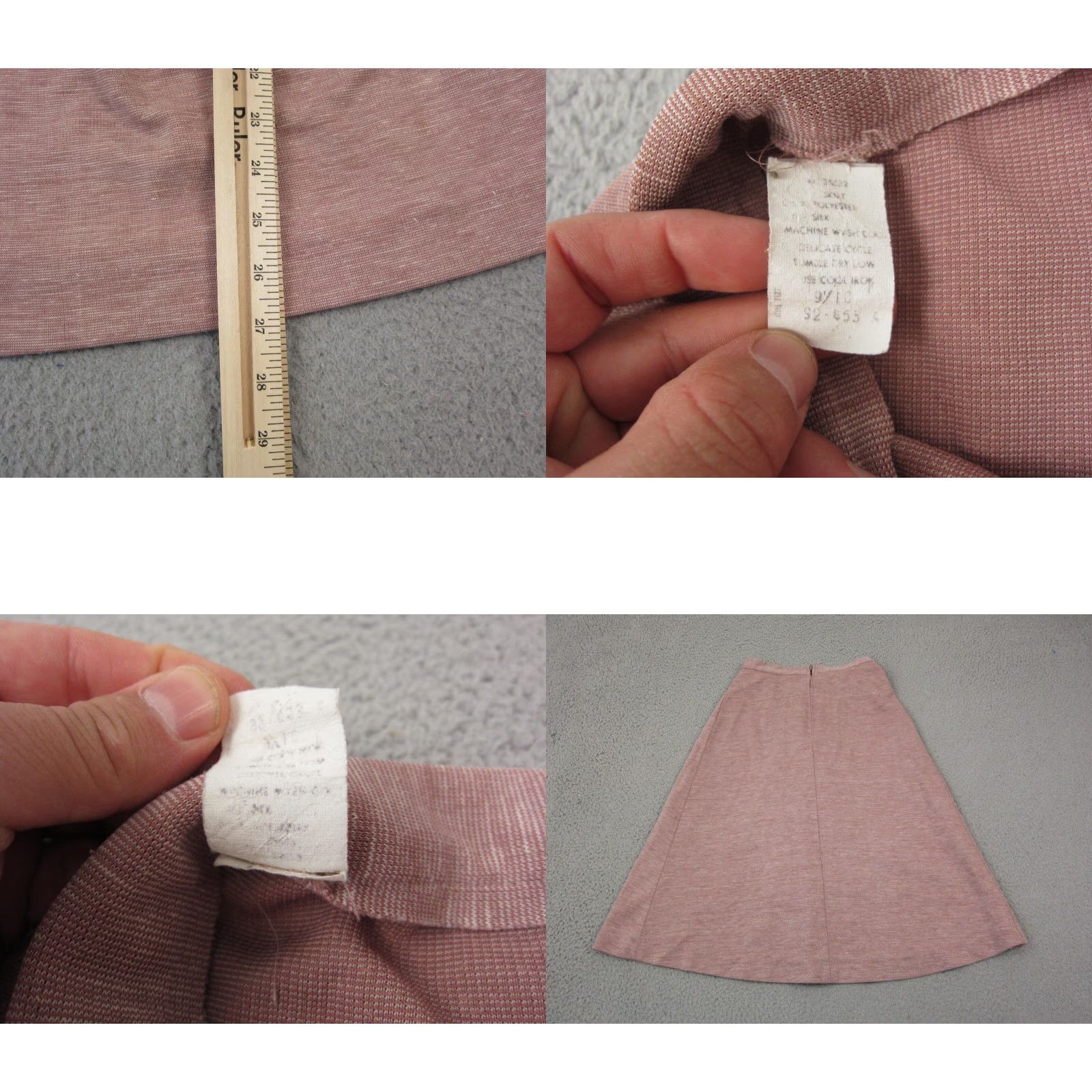 Pinko Vintage Skirt Teens 9-10 Pink Heathered A-Line Knit Midi 60s 70s Heathered Pink Heathered Midi Skirt Womens Teens 80s 90s Size 30" / US 8 / IT 44 - 8 Thumbnail