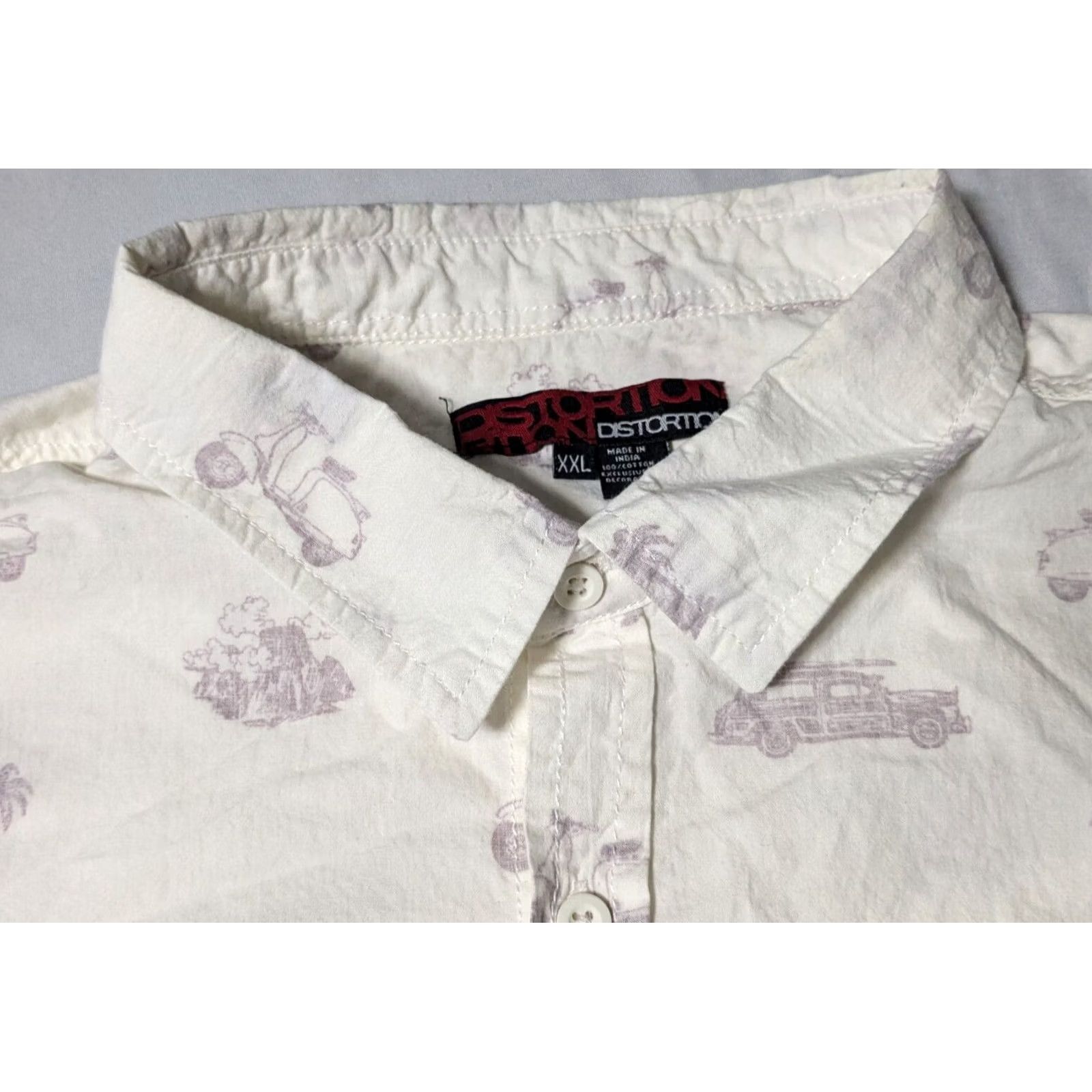 Off-White DISTORTION Men Shirt 2XL Cotton Off-White Moped Scooters Surfboard Reverse Print Shirt Size US XXL / EU 58 / 5 - 7 Thumbnail