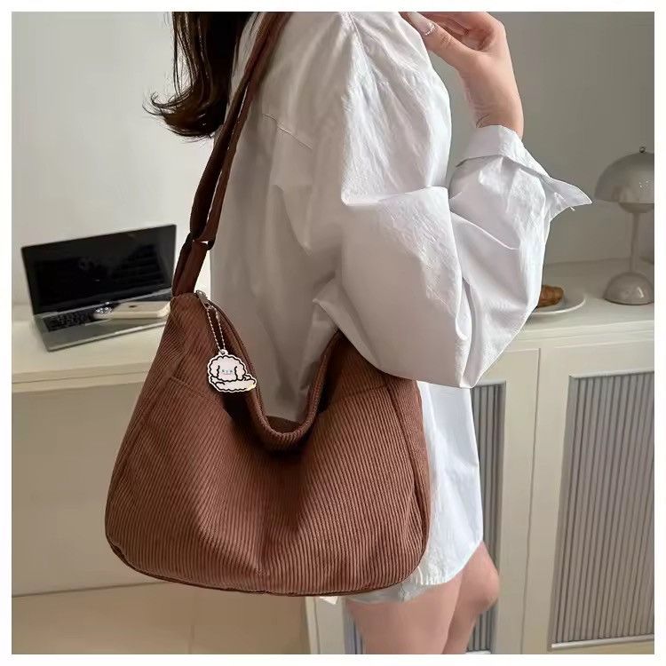 Japanese Brand Corduroy Crossbody Bag y2k japanese style faded distressed Size ONE SIZE - 1 Thumbnail