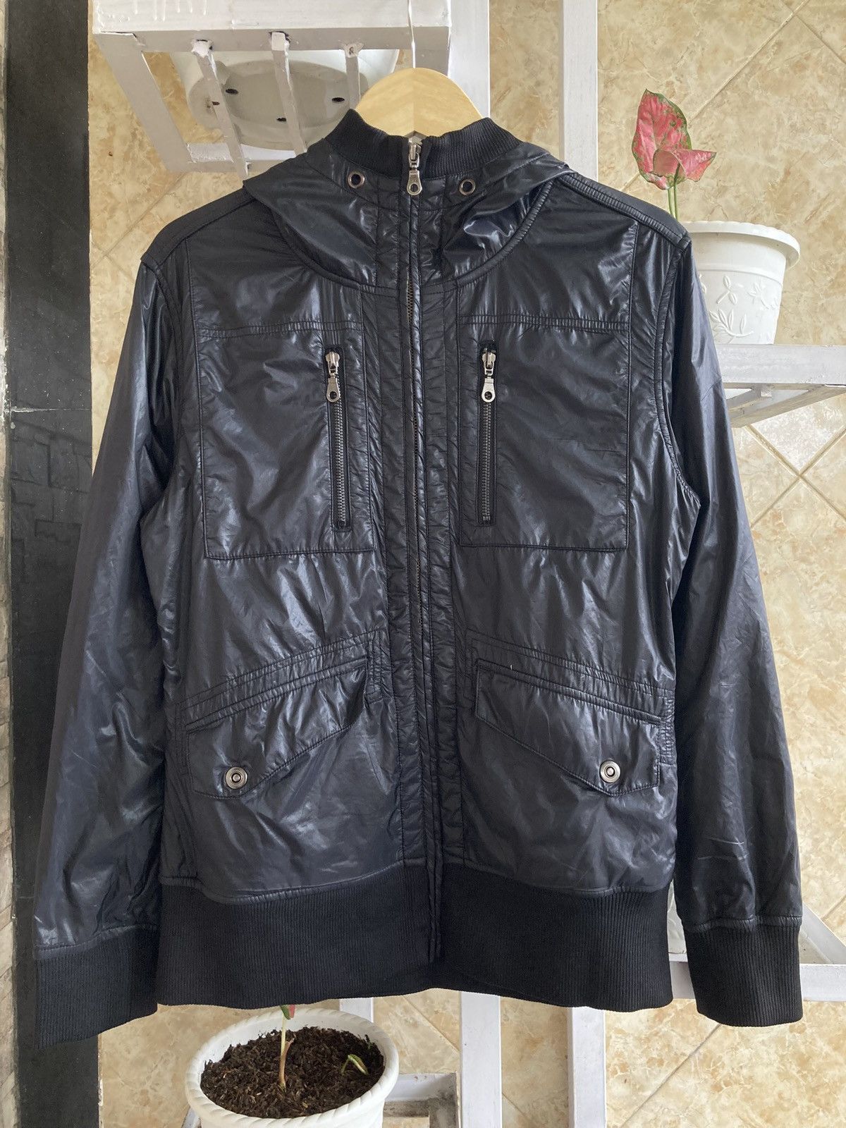 If Six Was Nine ANTI LABEL - Wax Zipper Hooded Cargos Vkei Jacket Japanese Size US M / EU 48-50 / 2 - 2 Thumbnail