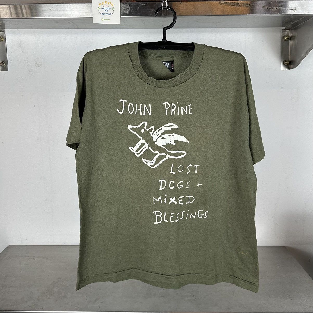 Vintage 90s John Prine Lost Dogs + Mixed Blessings T-hirt