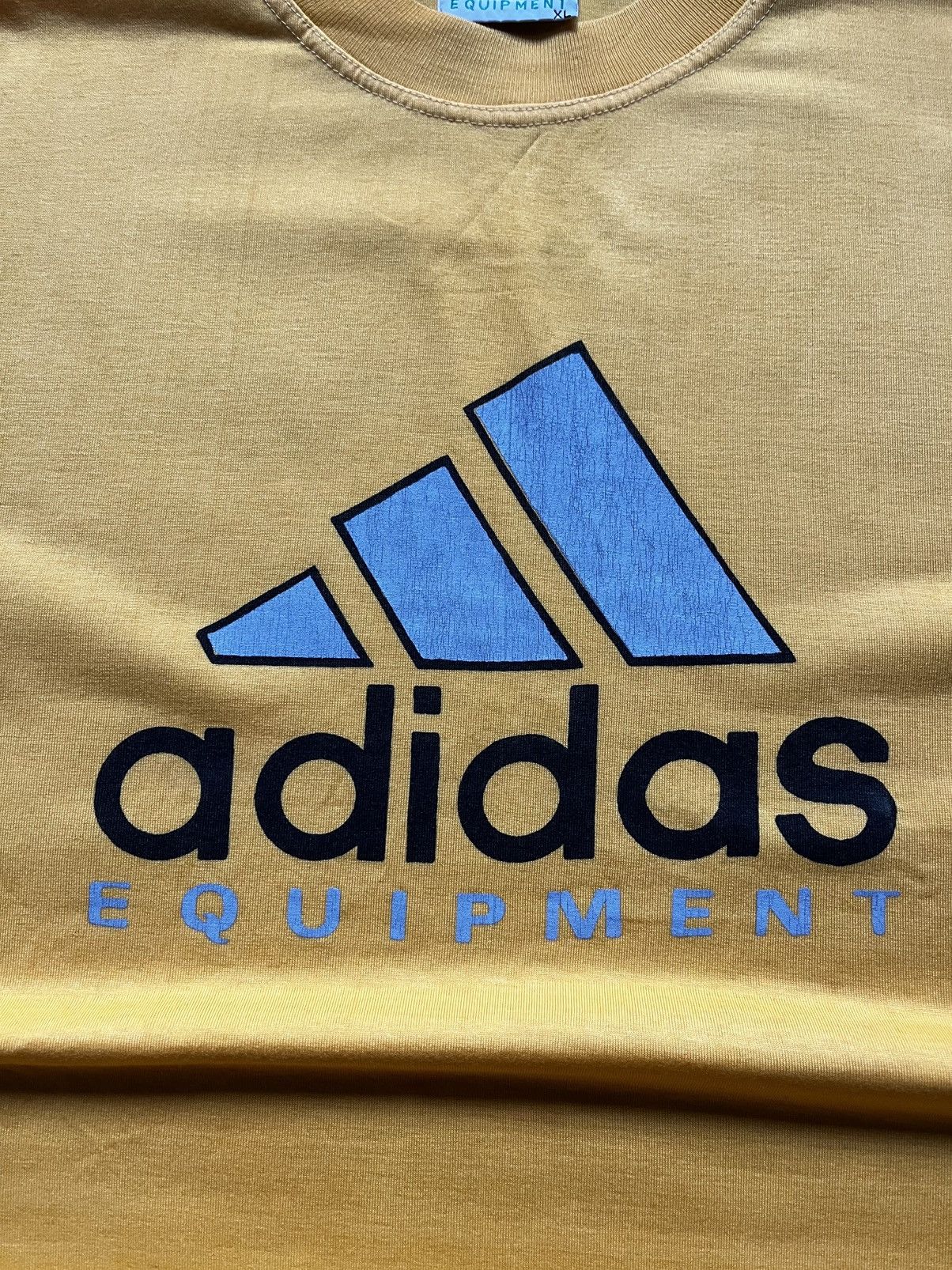 Adidas × Vintage Vintage Adidas Equipment Big Logo T-shirt Yellow Tee Y2K Size US XL / EU 56 / 4 - 3 Thumbnail