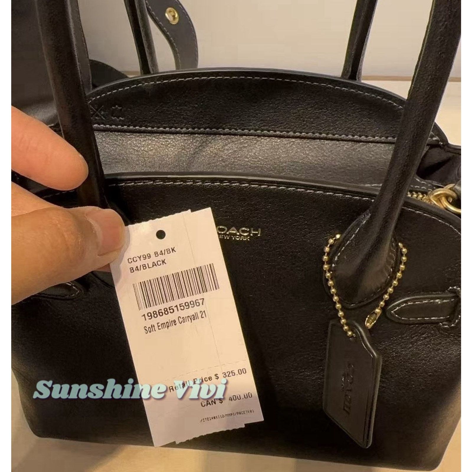 Coach NWT COACH Soft Empire Carryall Bag 21 CCY99 Leather Black Size ONE SIZE - 2 Thumbnail