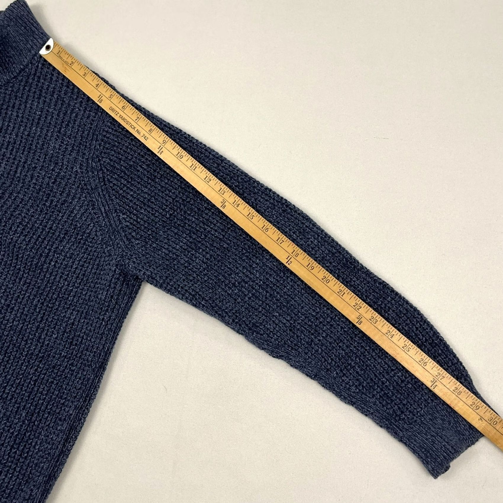 Vintage LL Bean Sweater Mens XL Blue Waffle Knit Organic Cotton Quarter Zip Pullover Size US XL / EU 56 / 4 - 5 Thumbnail