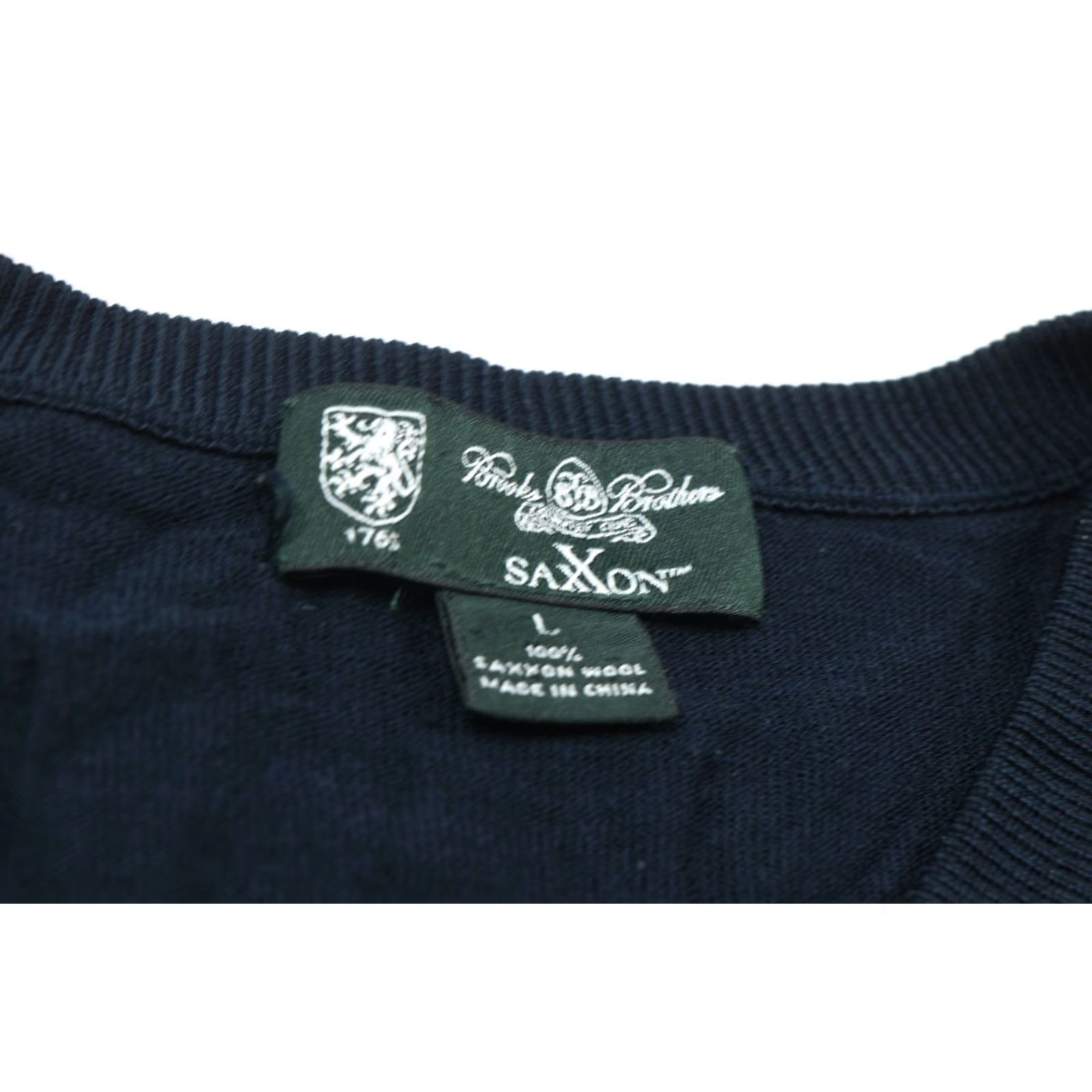 Brooks Brothers Brooks Brothers SaxXon Wool Sweater Navy Blue Long Sleeve V-Neck Mens Large L Pullover Knit Size US L / EU 52-54 / 3 - 6 Thumbnail