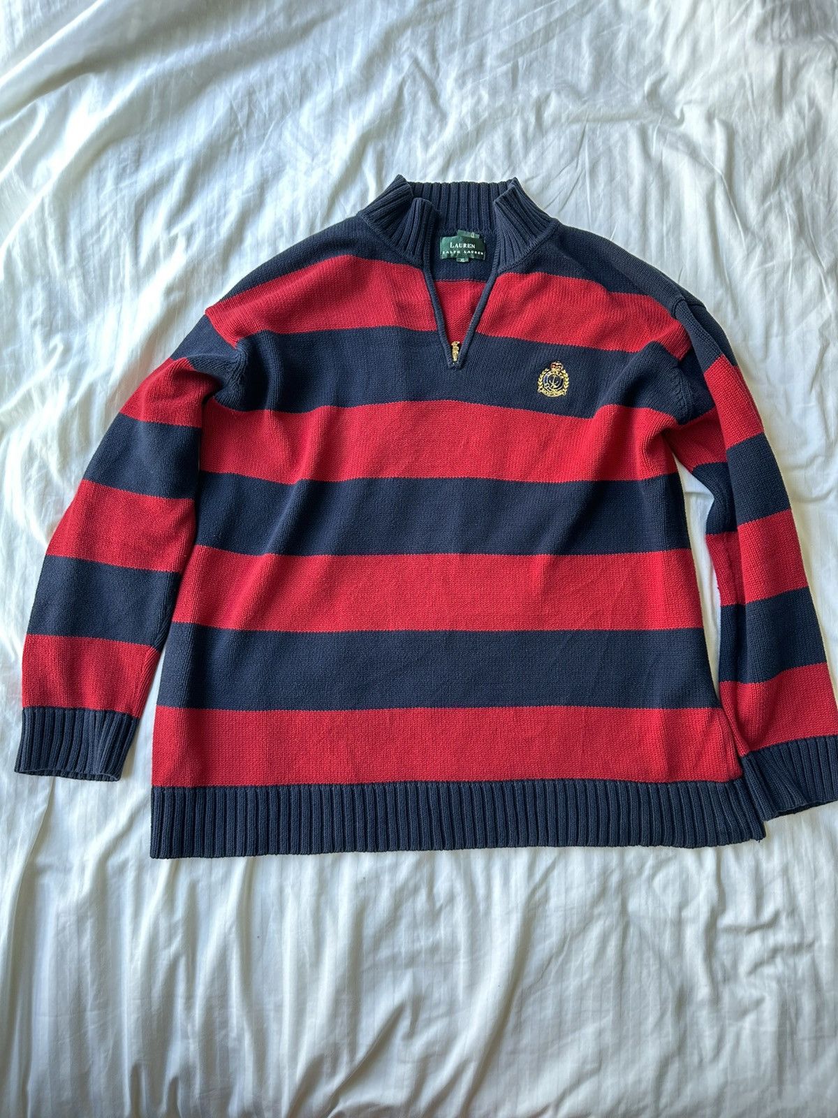 Polo Ralph Lauren Quarter-Zip Crest Knitwear Size US XL / EU 56 / 4 - 1 Thumbnail