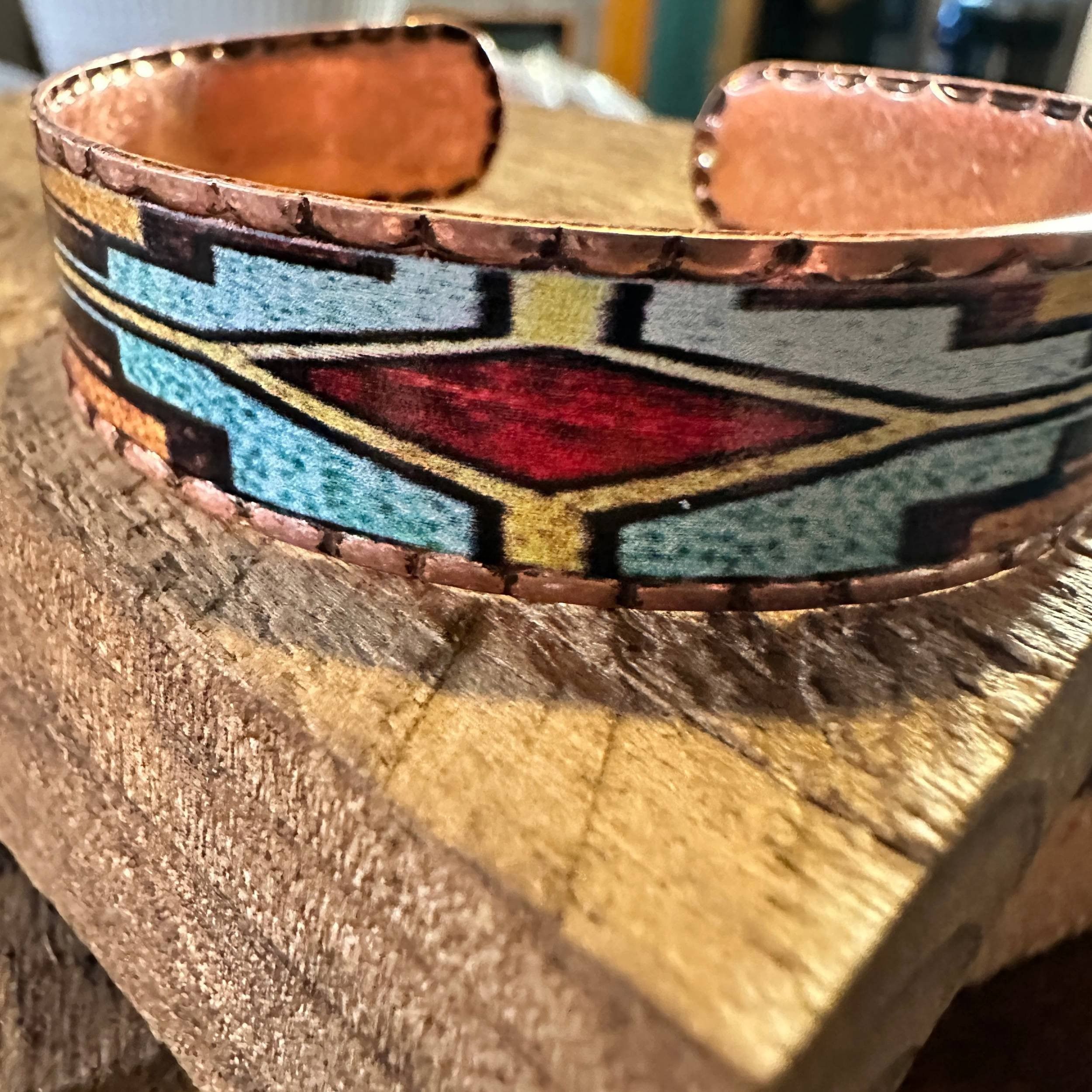 Other Handmade Boho Native American Navajo Copper Narrow Cuff Brac Size ONE SIZE - 6 Thumbnail