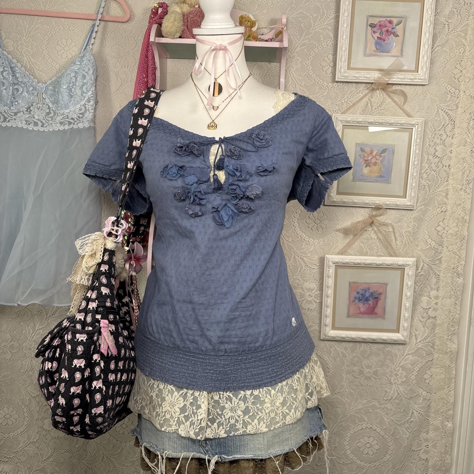 Abercrombie & Fitch y2k vintage Abercrombie babydoll blouse Size M / US 6-8 / IT 42-44 - 1 Thumbnail