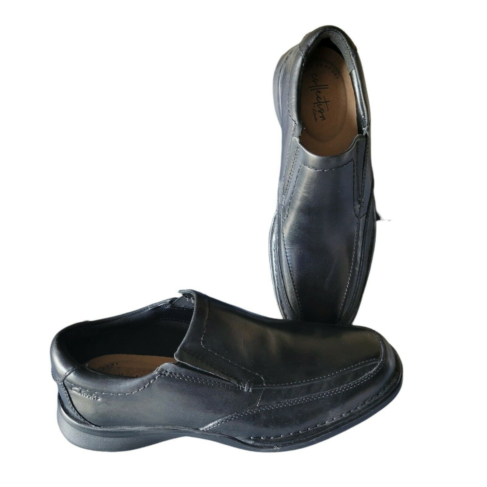 Clarks Clarks Collection Men's Loafers. Black Leather Size 7.5 Size US 7.5 / EU 40-41 - 1 Thumbnail