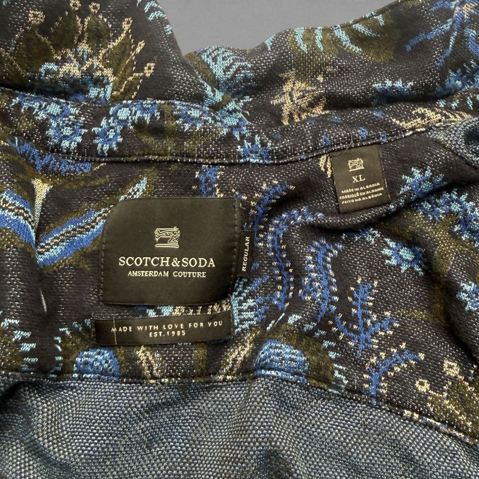 Scotch & Soda Scotch & Soda Amsterdam Jacquard Reg Fit Long Sleeve Shirt Size US XL / EU 56 / 4 - 4 Thumbnail