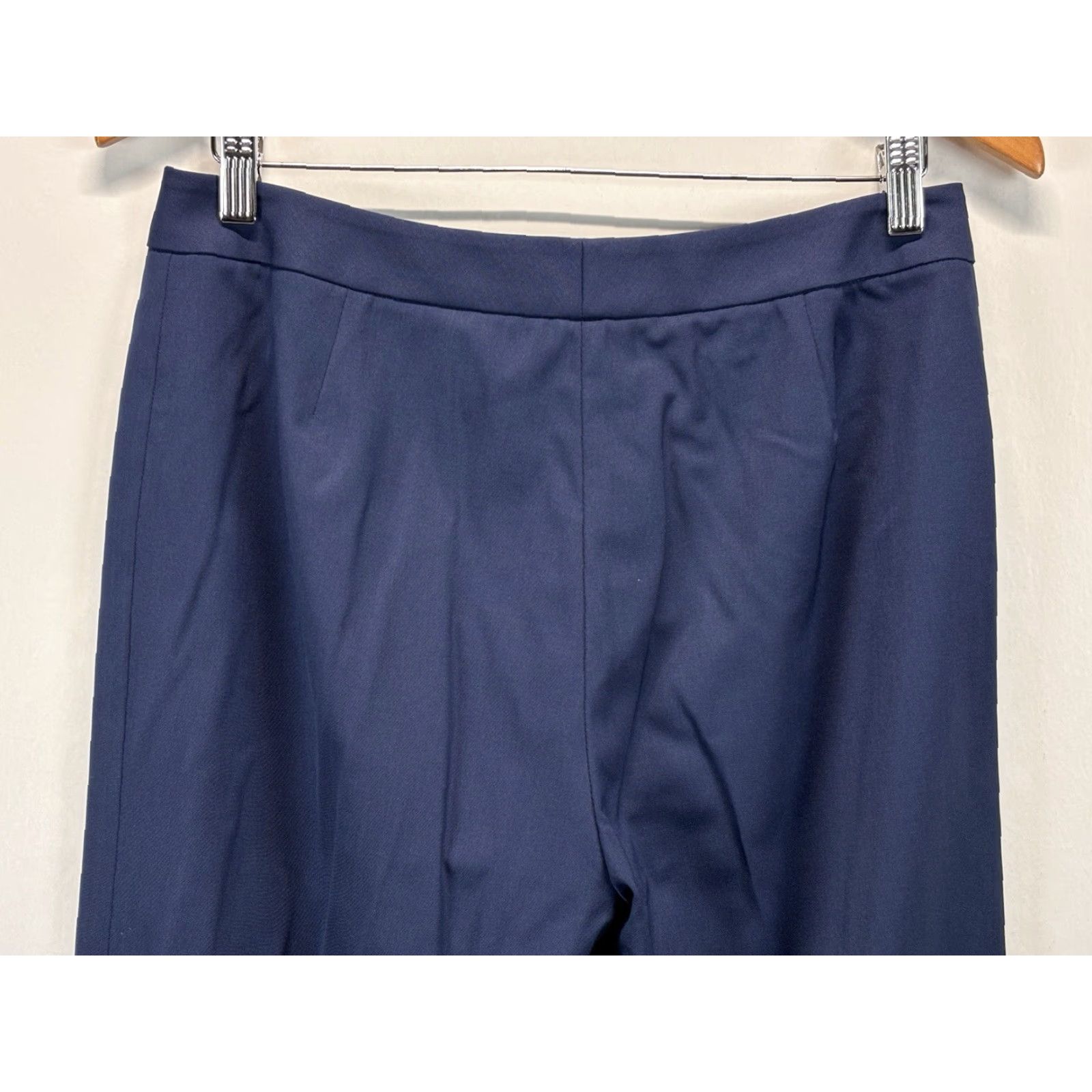 Vintage VINTAGE Lafayette 148 New York Virgin Wool Pants Women Sz 8 Blue Career Dress Pants Flat Front Straight Leg Women 8 Blue Career Womens Size 30" / US 8 / IT 44 - 4 Thumbnail