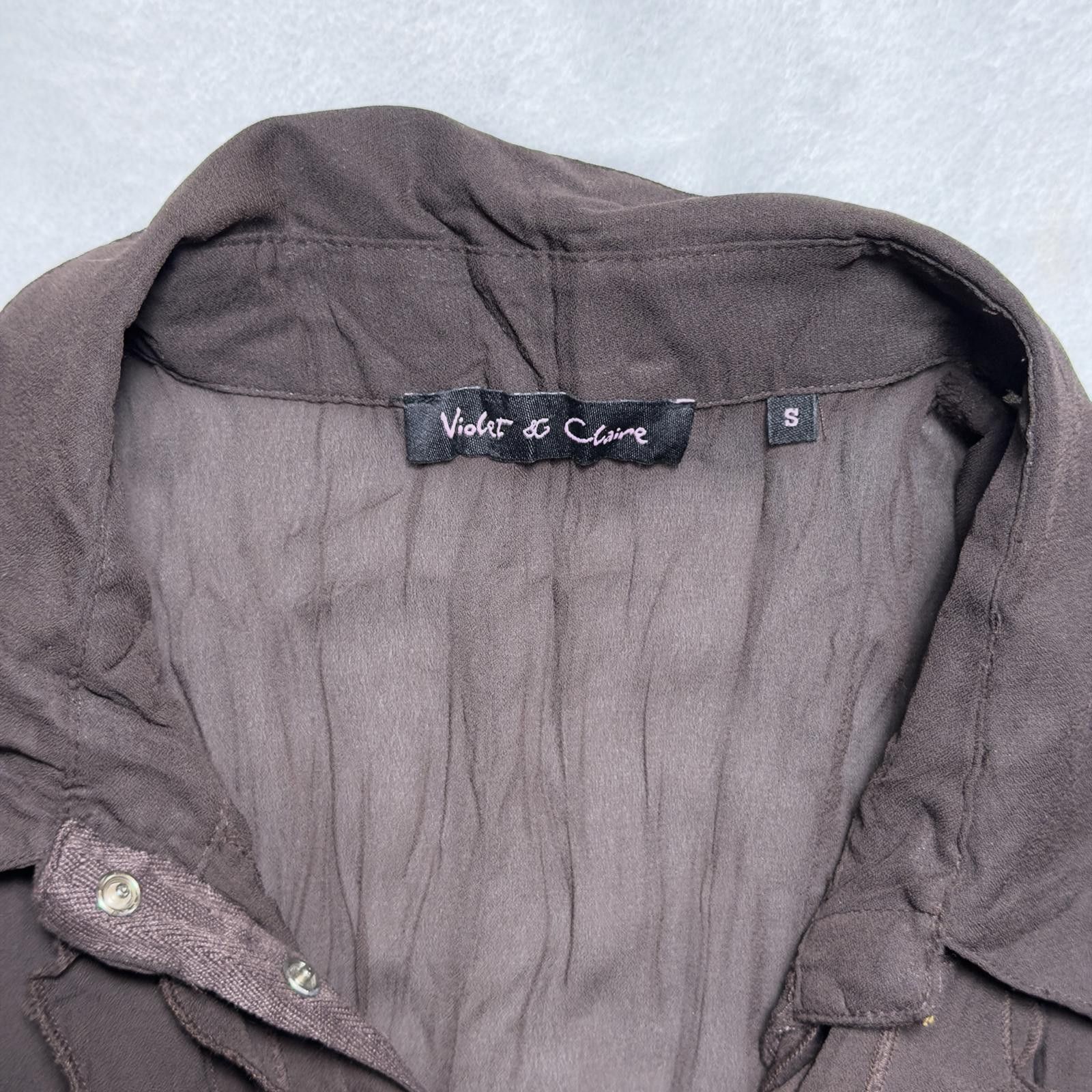 Other Violet and Clarie Y2K Fairy Grunge Brown Ruffle Blouse Size S / US 4 / IT 40 - 8 Thumbnail