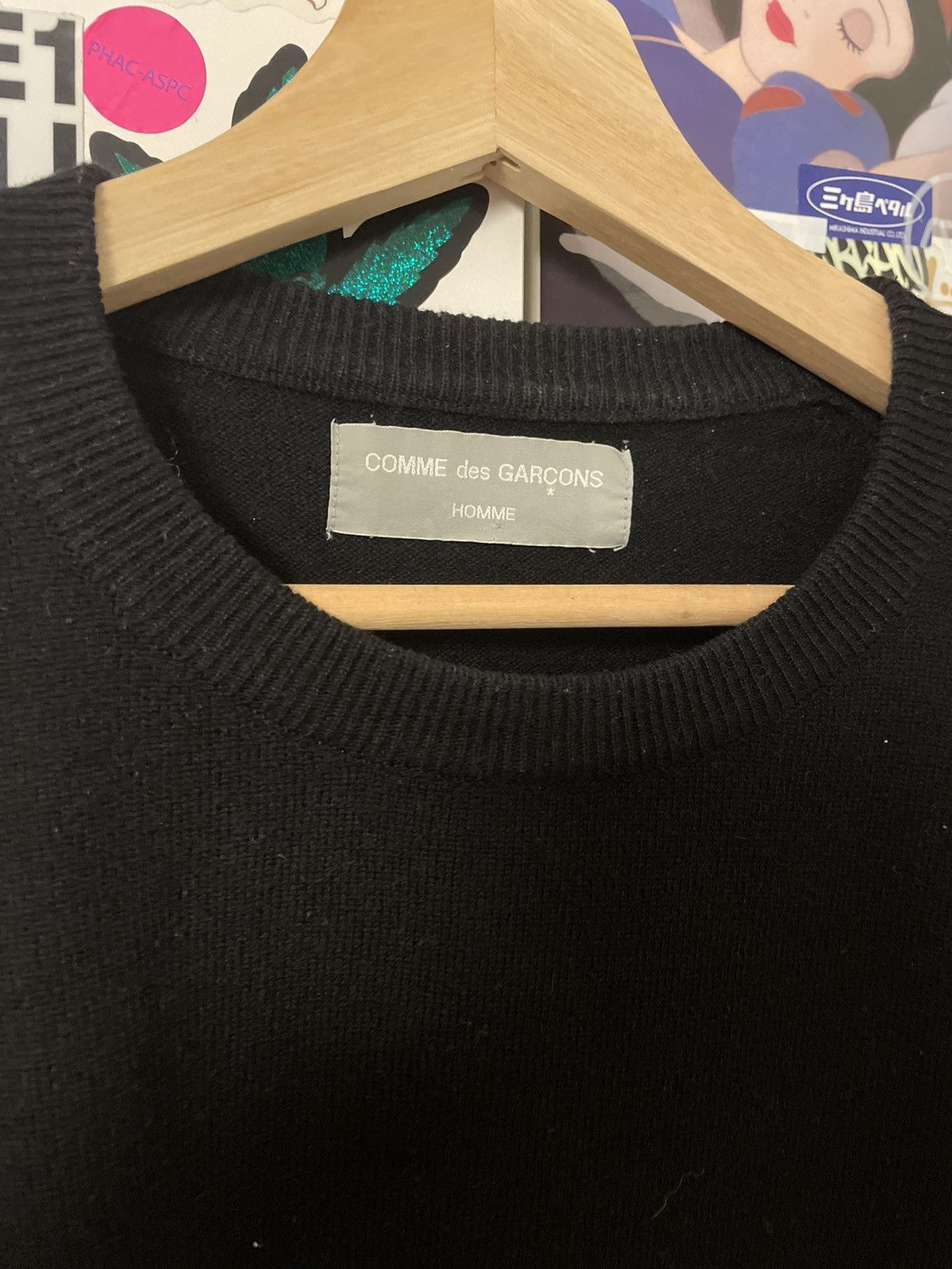 Comme des Garcons Homme AD1993 Black Knit Sweater Size US L / EU 52-54 / 3 - 2 Thumbnail