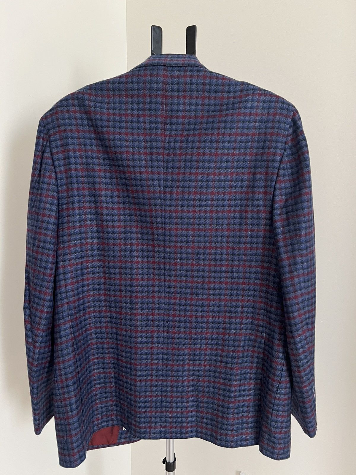 Barneys New York × Kiton Kiton Blue & Red Check Cashmere Blazer Size 44R US / 54R IT Size 44R - 5 Thumbnail