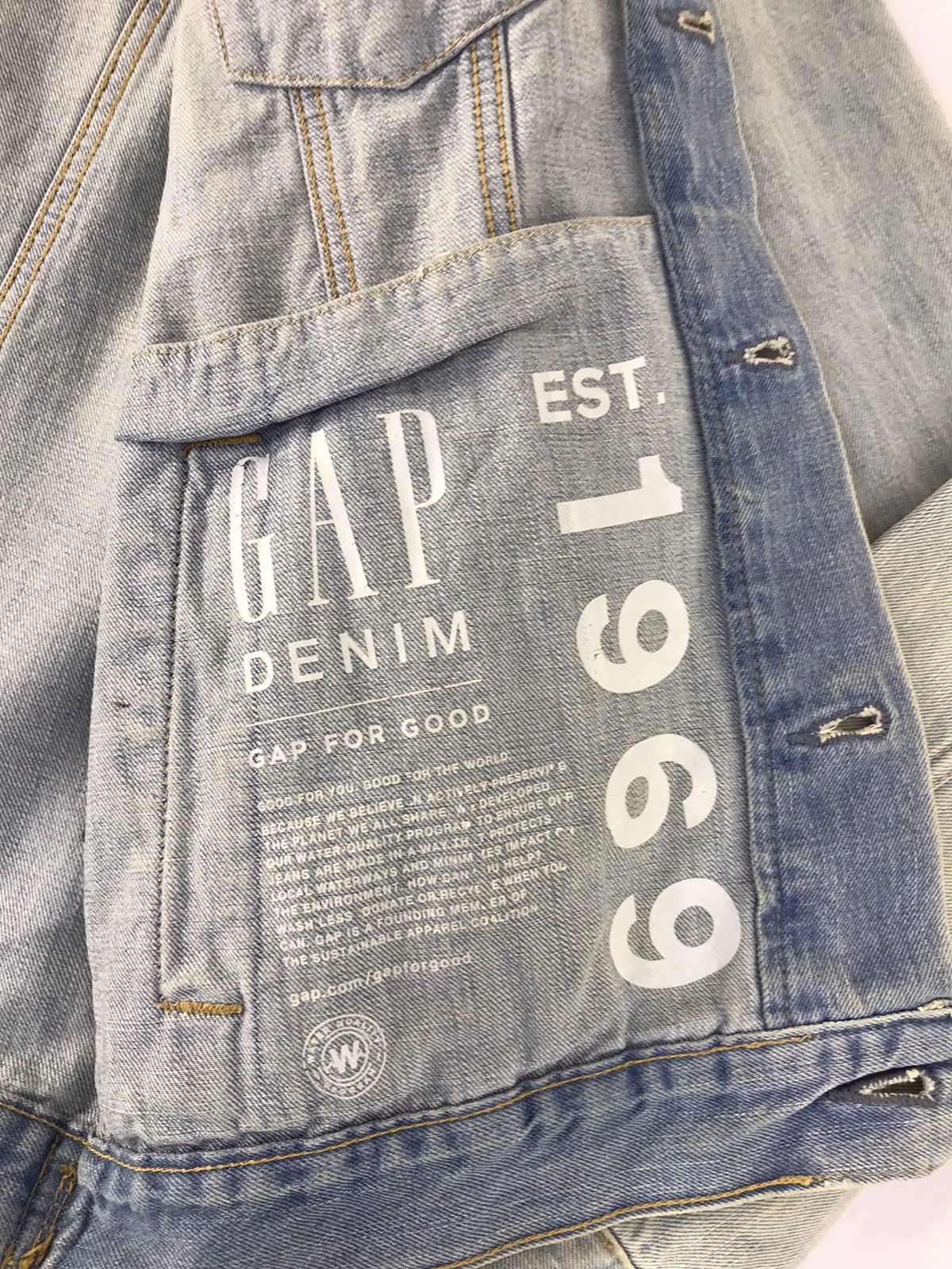 Gap × Vintage Vintage Gap Est1969 Denim Jacket Faded Colour Jeans Size US L / EU 52-54 / 3 - 10 Thumbnail