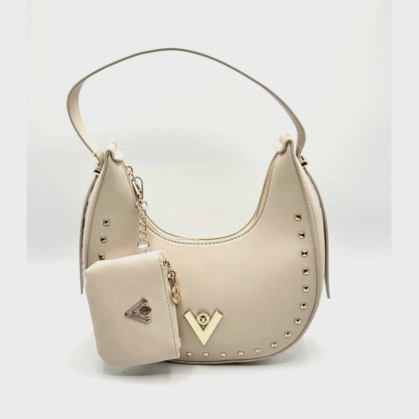 Other Valentino Orlandi Studded Shoulder Bg Matching Wallet Beige Size ONE SIZE - 3 Thumbnail