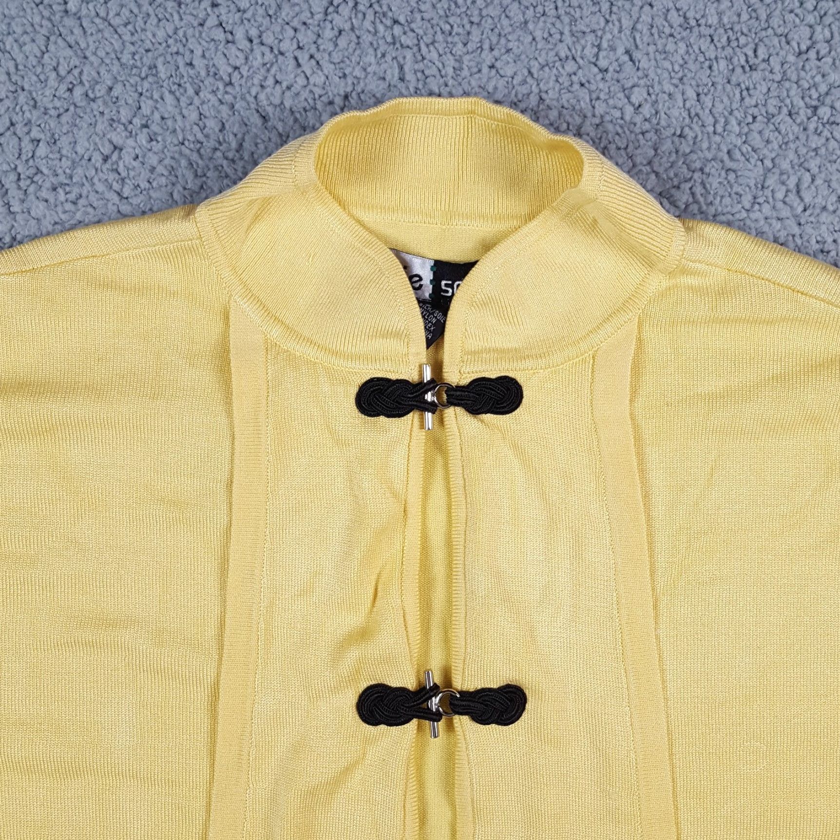 Vintage VINTAGE Jamie Sadock Women's Cardigan Sweater Knit Silk Button 90s Preppy Y2K Yellow Medium Size M / US 6-8 / IT 42-44 - 4 Thumbnail