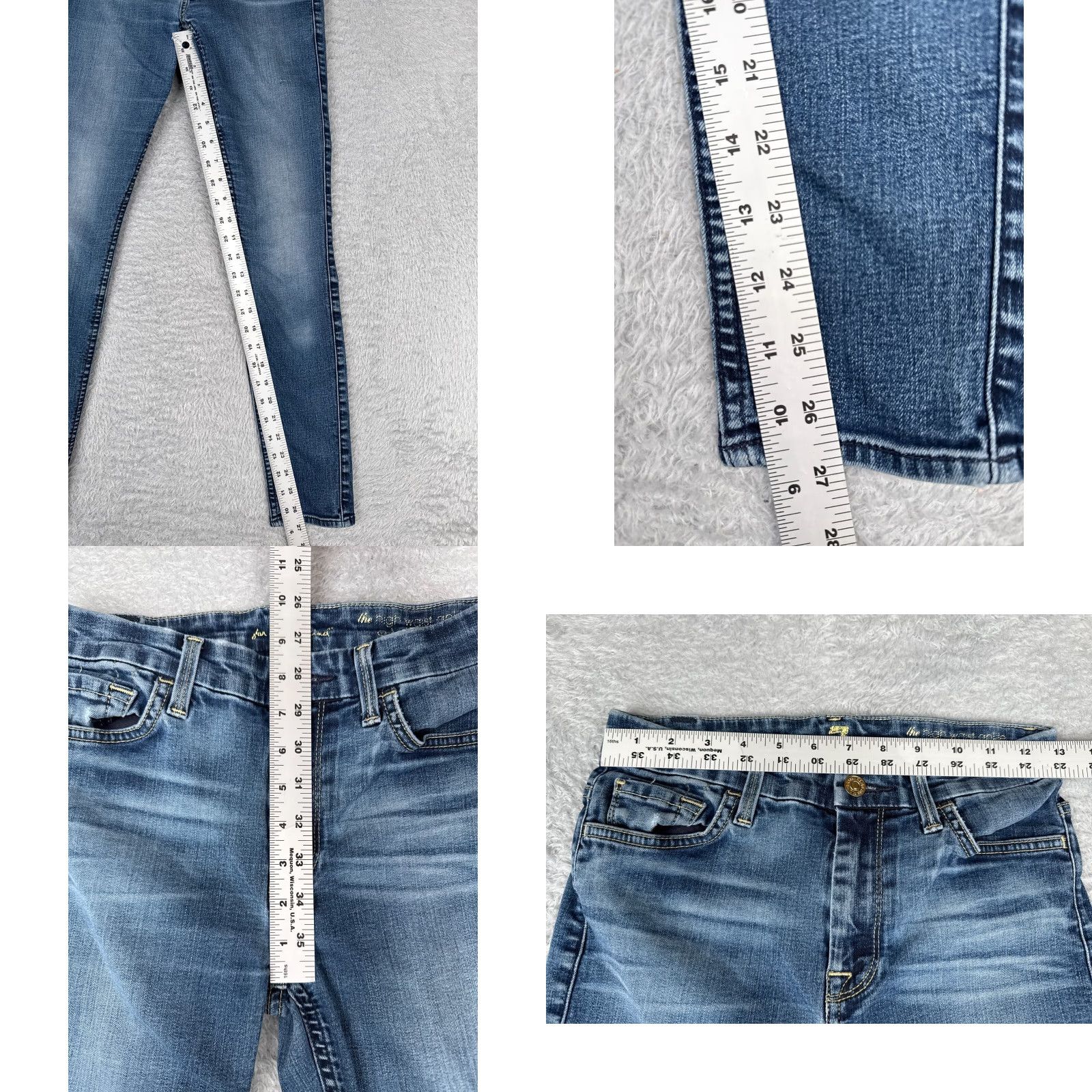 7 For All Mankind 7 For All Mankind Jeans Women 27 Blue Denim High Waist Ankle Skinny Regular 27in Inseam Cotton Vintage No Mens Womens Size 27" / US 4 / IT 40 - 8 Thumbnail