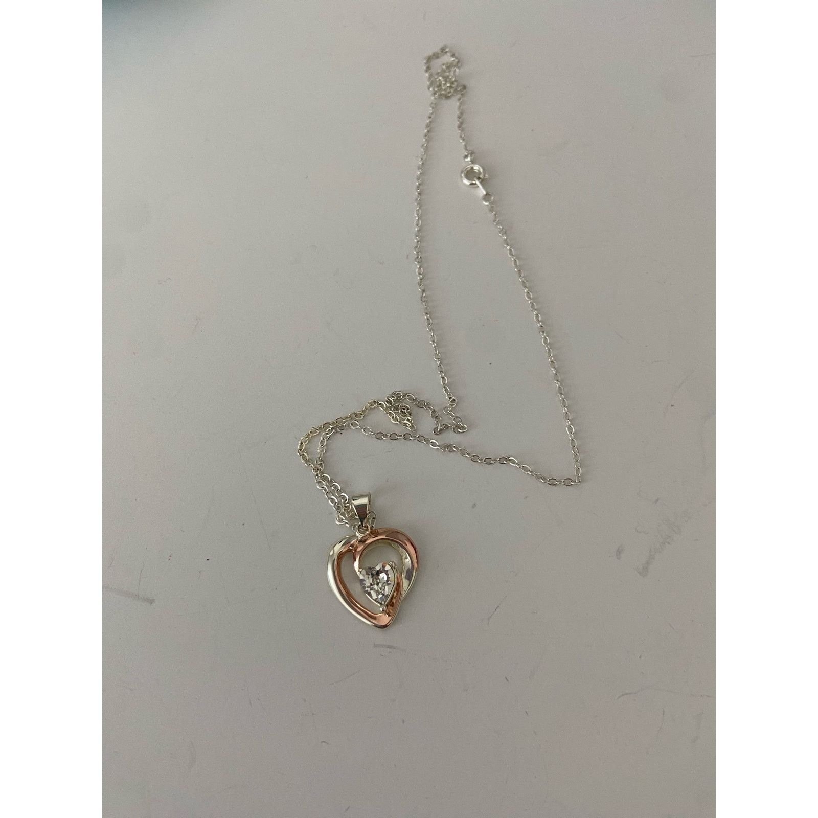 Other heart pendant necklace with rhinestone Size ONE SIZE - 2 Thumbnail