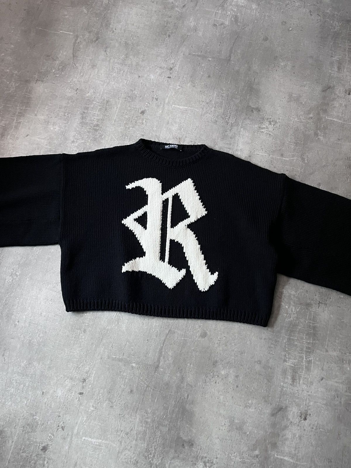 Raf Simons Raf Simons S/S 23 cropped R sweater wool Size US M / EU 48-50 / 2 - 6 Thumbnail