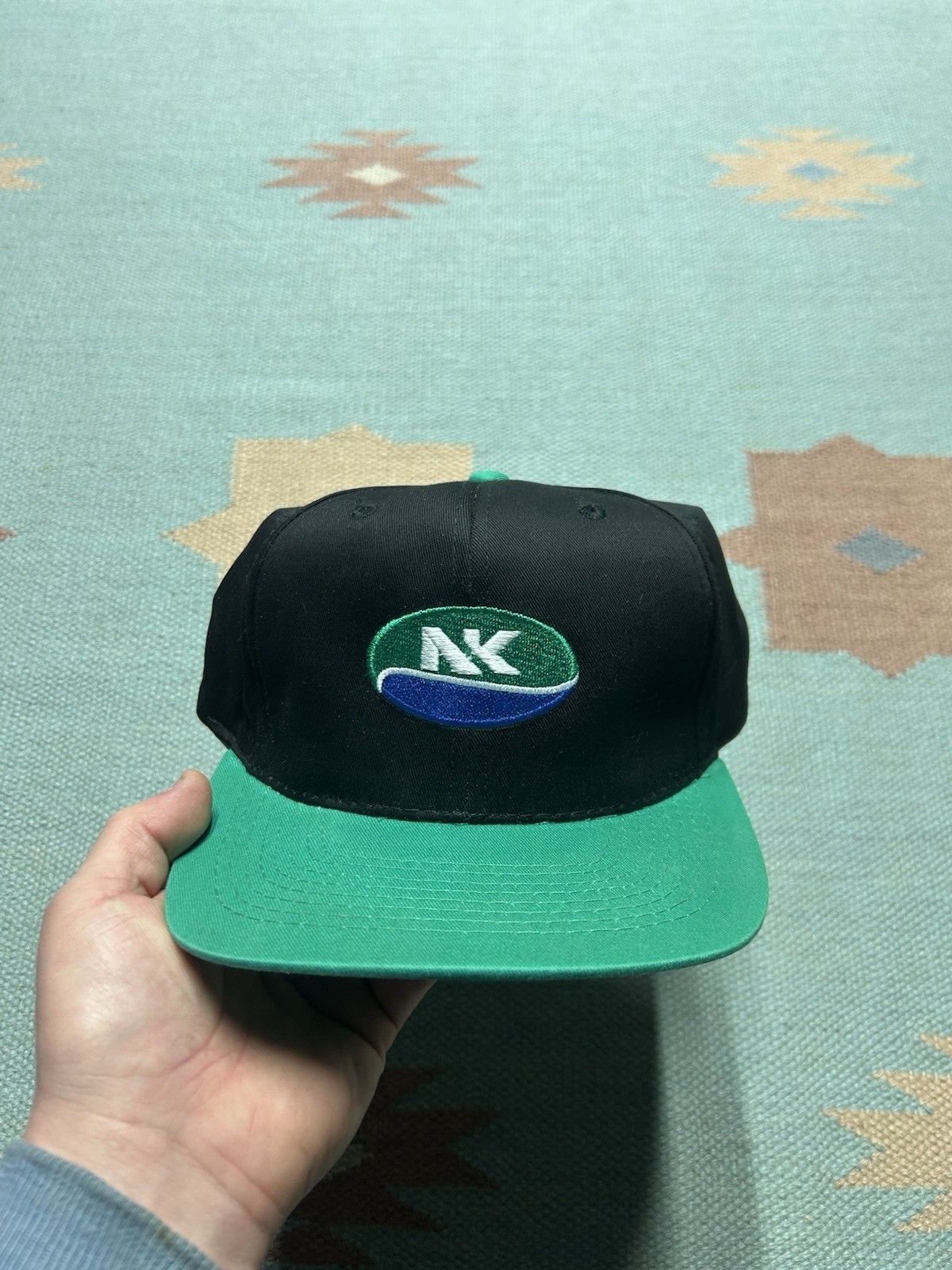 Vintage Vtg SnapBack hat NK seeds black teal embroidered farm feed Size ONE SIZE - 2 Thumbnail