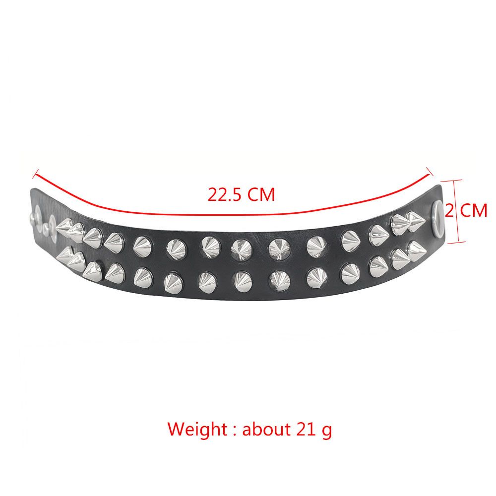 Japanese Brand Pu leather 2 Line Spike Vintage Bracelet Size ONE SIZE - 3 Thumbnail