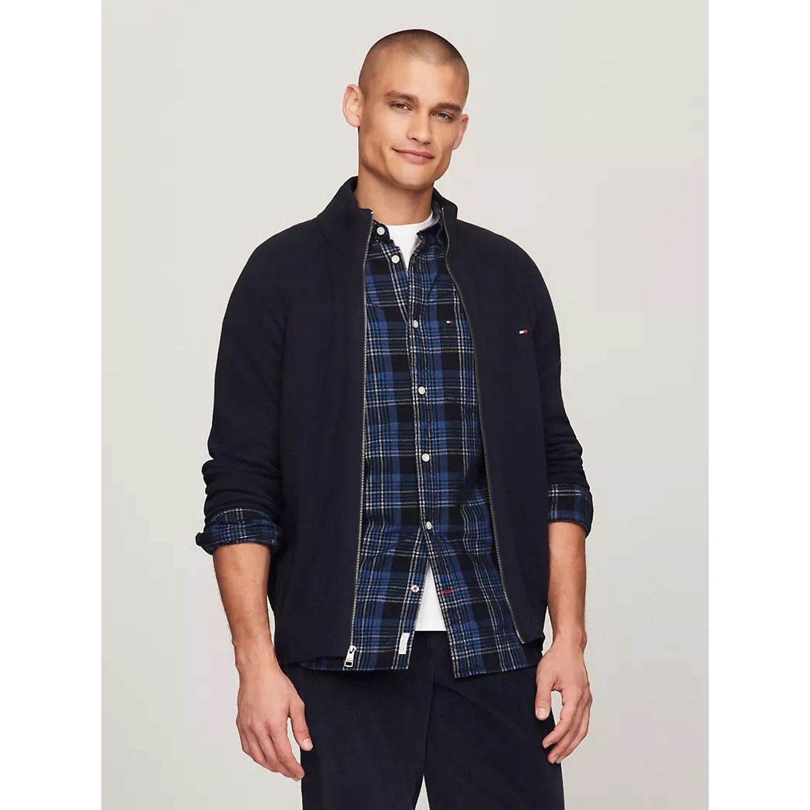 Tommy Hilfiger NWT Tommy Hilfiger Men's Solid Full-Zip Sweater Navy Small Size US S / EU 44-46 / 1 - 5 Thumbnail