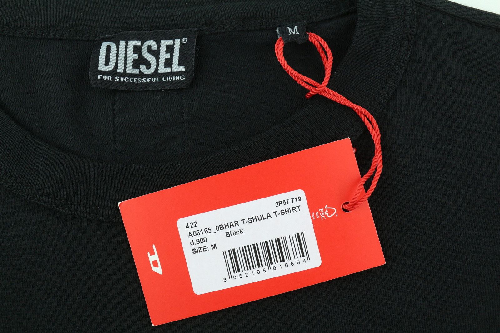 Diesel T-SHULA M Black d Crew Neck Logo Tricot T-Shirt 85139 Size US M / EU 48-50 / 2 - 9 Thumbnail