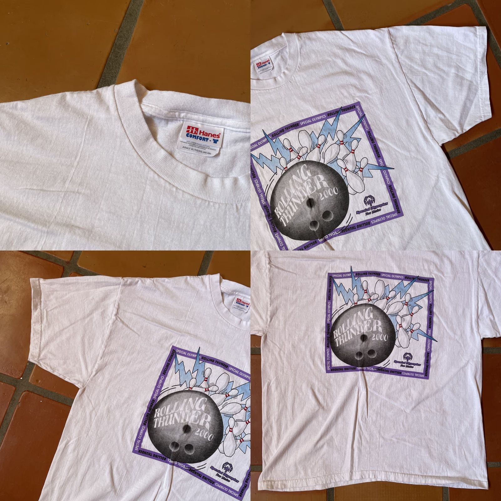 Hanes VINTAGE Hanes Mens XL White T-Shirt Rolling Thunder 2000 Y2K NM Special Olympics Shirt Mens White T-Shirt Hanes XL Size US XL / EU 56 / 4 - 8 Thumbnail