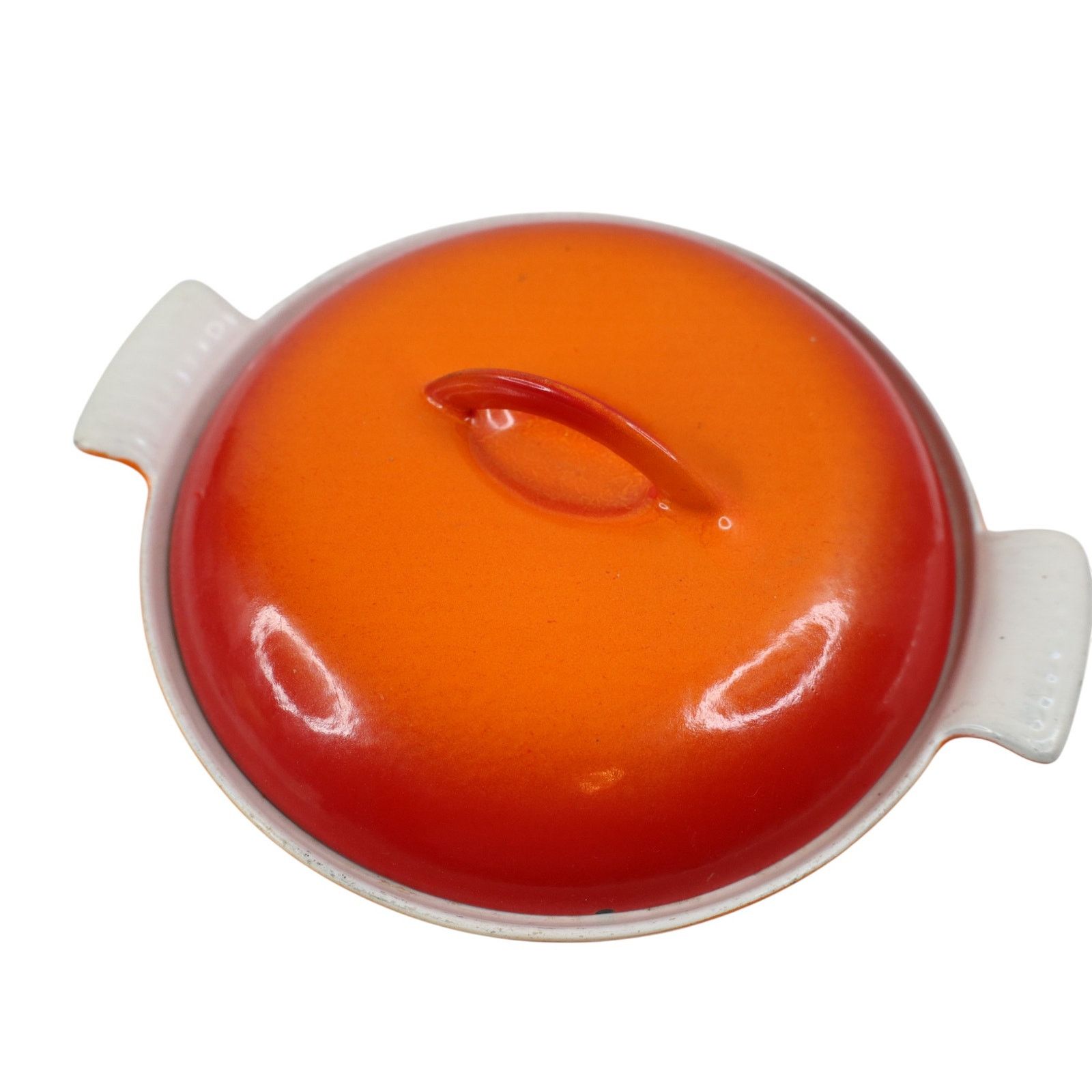 Vintage Vintage Descoware Cast Iron Enamel Flame Orange Dutch Oven Size ONE SIZE - 2 Thumbnail