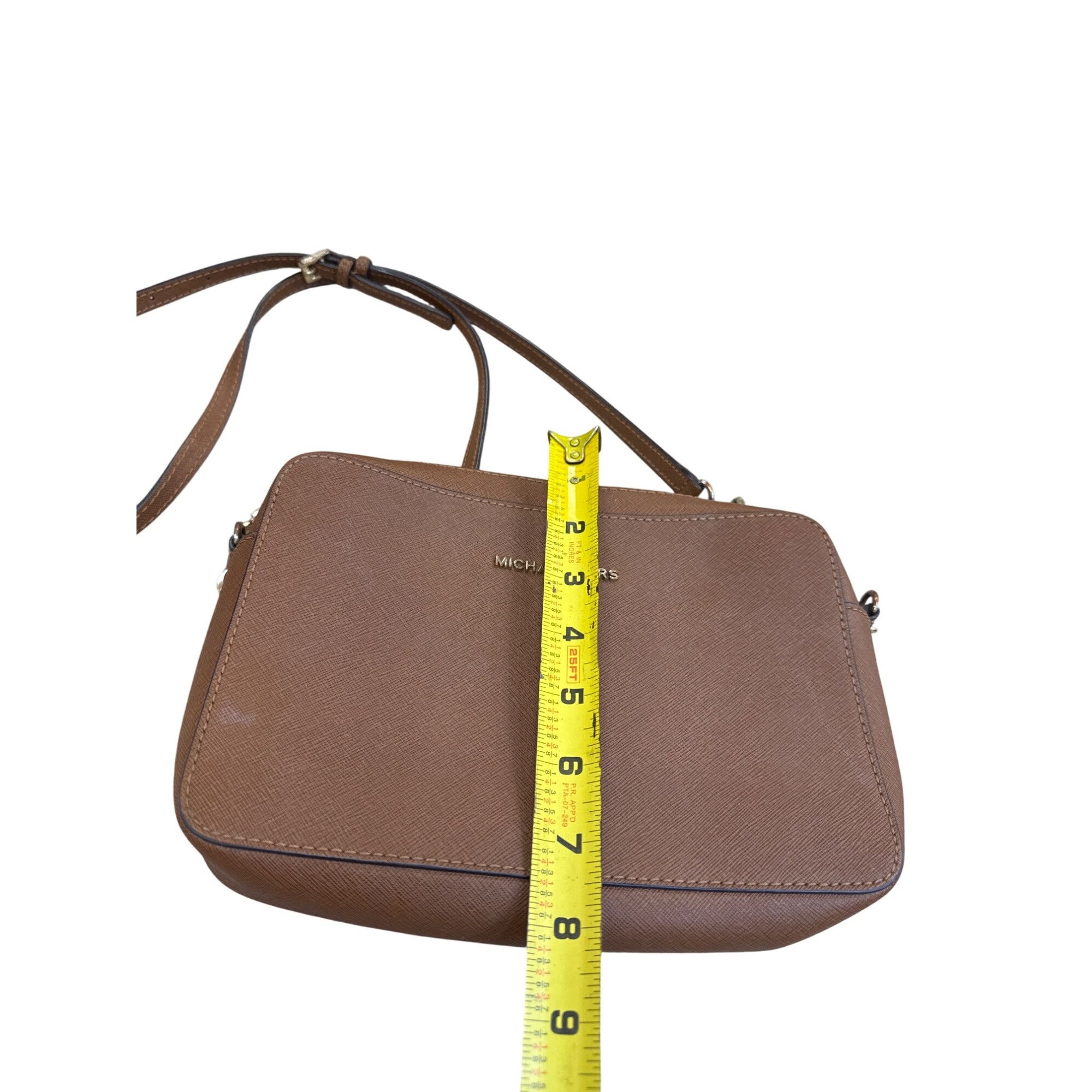 Michael Kors Michael Kors Womens Brown Leather Small Crossbody Purse SKU Size ONE SIZE - 3 Thumbnail