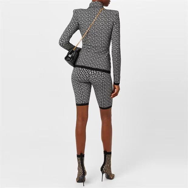 Balmain o1g2r1mq0924 Monogram High Neck Jumper in Black & White Size XS / US 0-2 / IT 36-38 - 6 Thumbnail
