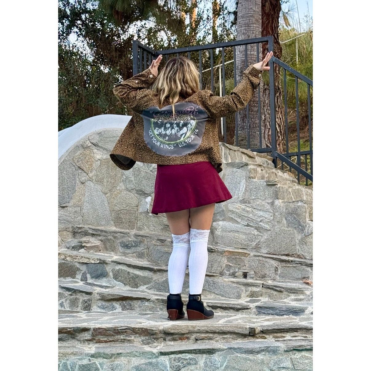 Other AEROSMITH Leopard Rhinestone Upcycled Retro Vintage Jacket Size XL / US 12-14 / IT 48-50 - 2 Thumbnail