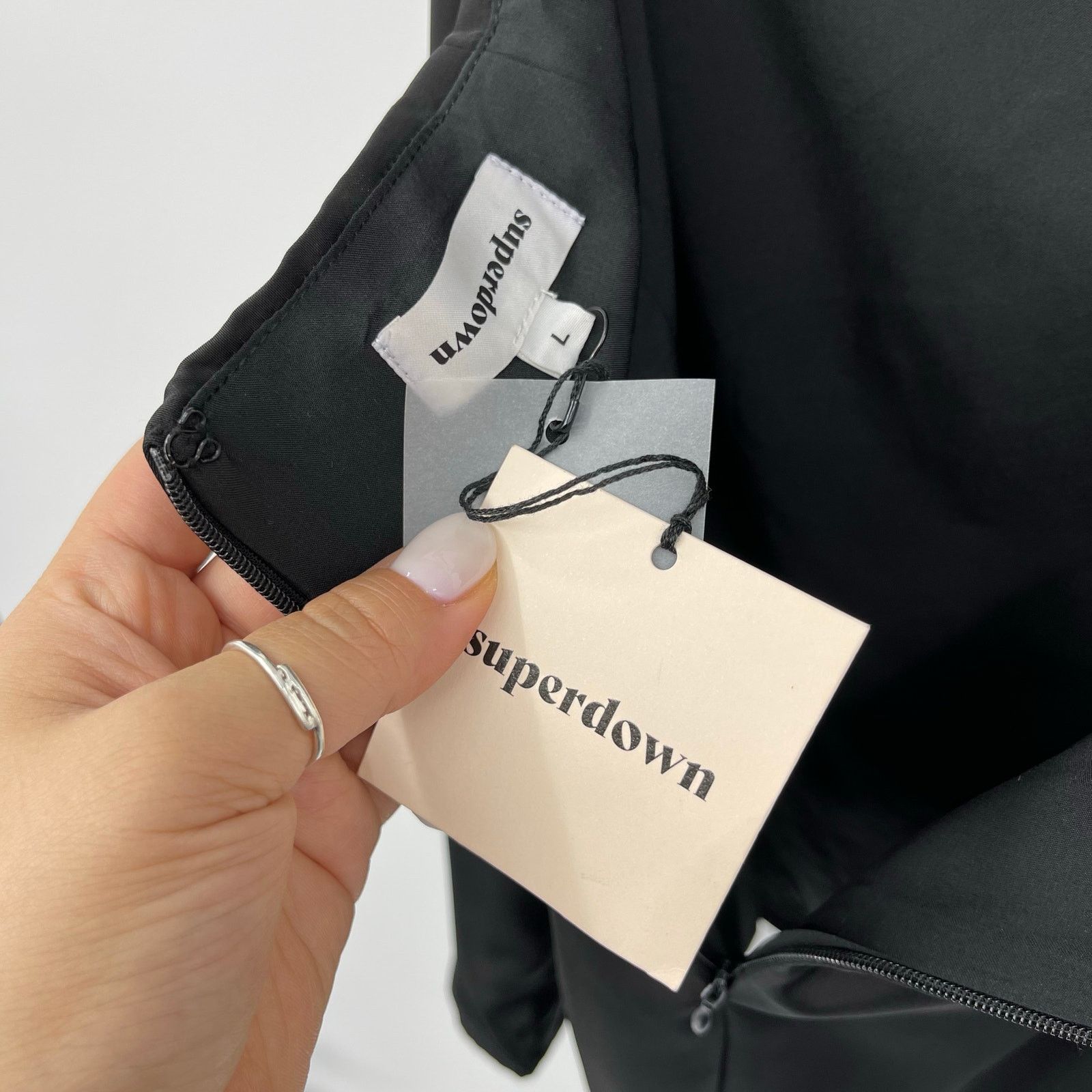 superdown superdown | NWT Tony Mini Dress in Black Satin L Size L / US 10 / IT 46 - 4 Thumbnail