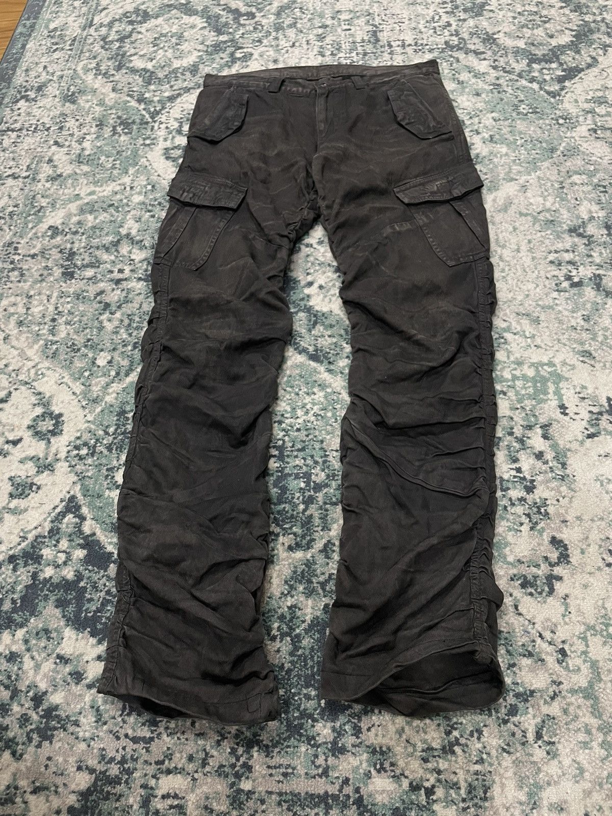 Tornado Mart Tornado Mart Waxed Multipocket Coated Denim Pants Size US 30 / EU 46 - 4 Thumbnail